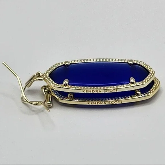Kendra Scott Danielle Gold Drop Earrings In Cobalt - Picture 2 of 6